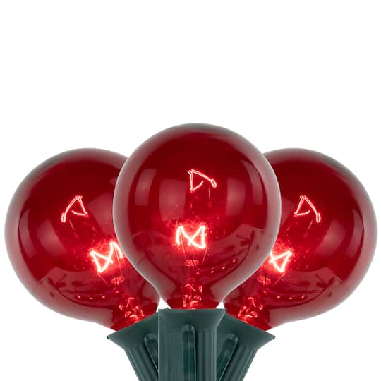 10-Count Red G50 Globe Christmas Patio Lights- 9ft Green Wire By Northlight | 9 ft | Michaels®